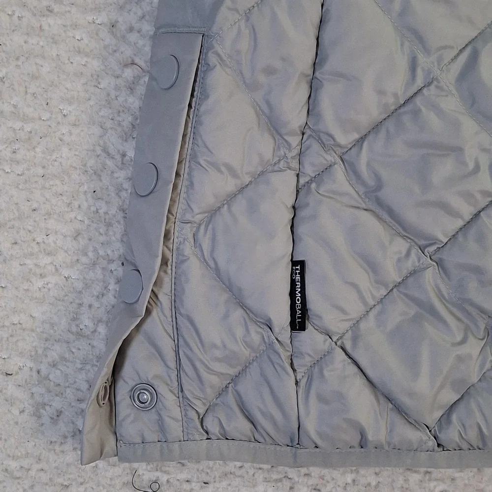 The North Face Parka Girls XL 14/16 Gray ThermoBall Eco Quilted Hooded Long Coat